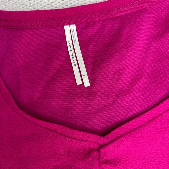 Anthropologie Pink Cropped Tee Size L - Picture 6 of 9